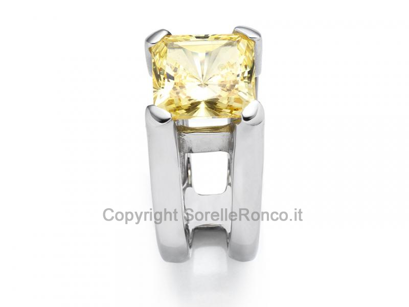 ANELLO DESIGN ORO E ZIRCONE GIALLO
